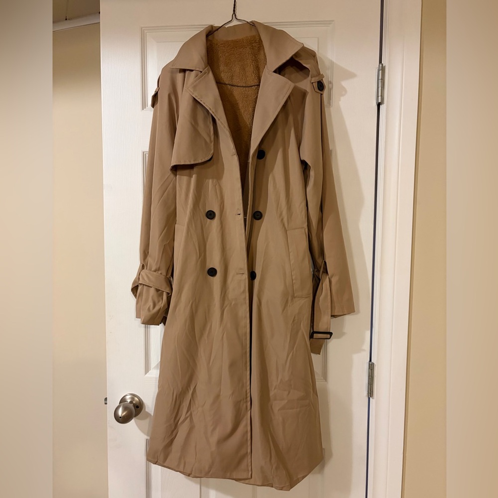 BRAND NEW SHEIN 
Classic Tan Trench Coat